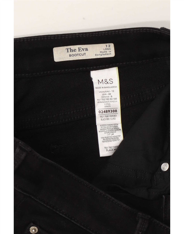 Marks & Spencer Donna The Eva Bootcut Jeans UK 12 Medio W32 L32 Nero