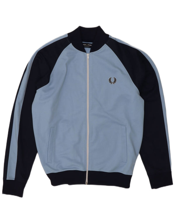 Giacca da tuta da uomo Fred Perry, blu medio, color block sportivo