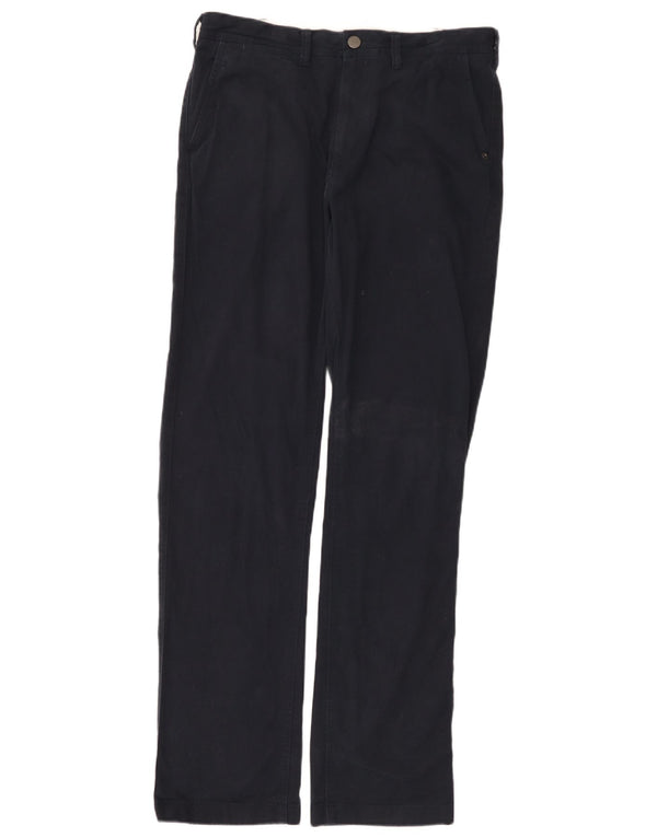 Crew Clothing Pantaloni chino dritti da uomo W34 L34 cotone blu navy