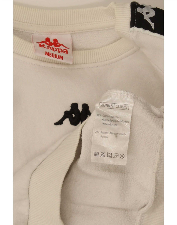 Felpa grafica da uomo Kappa in cotone color block bianco medio