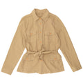 VINTAGE Womens Utility Jacket UK 18 XL Beige Cotton