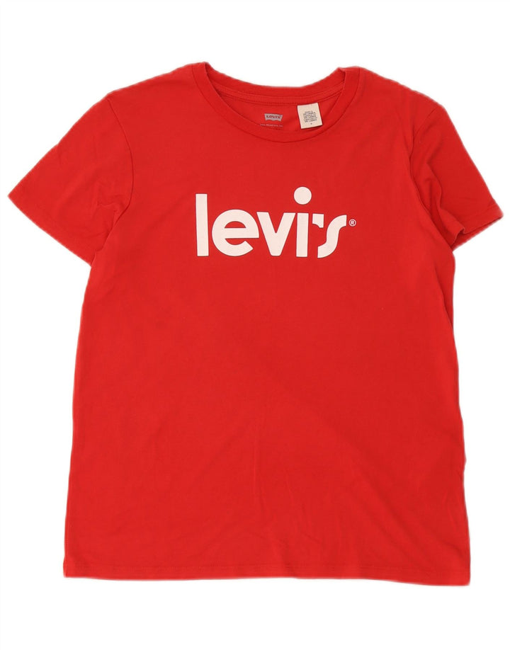 T-shirt grafica da donna Levi's Top UK 12 Medium Red Modal