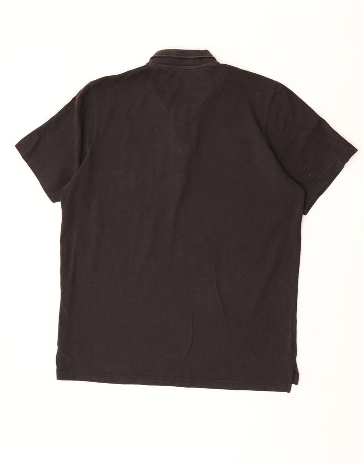Polo Adidas da uomo grande in cotone nero