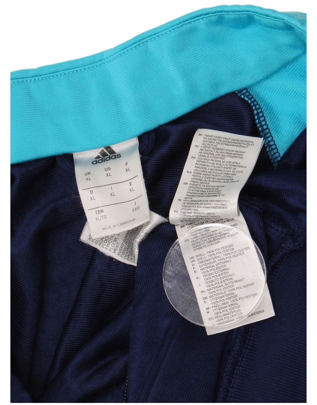 Tuta intera ADIDAS da uomo XL in poliestere color block blu navy