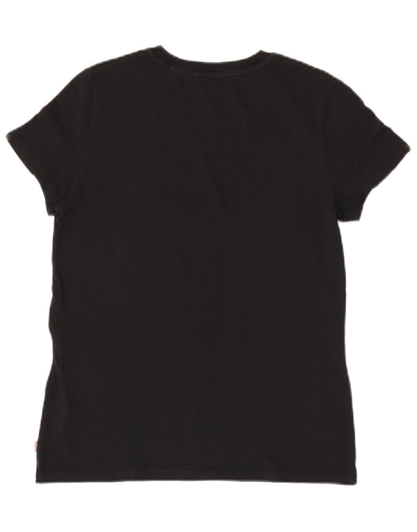 T-shirt grafica da donna LEVI'S Top UK 10 piccola in cotone nero