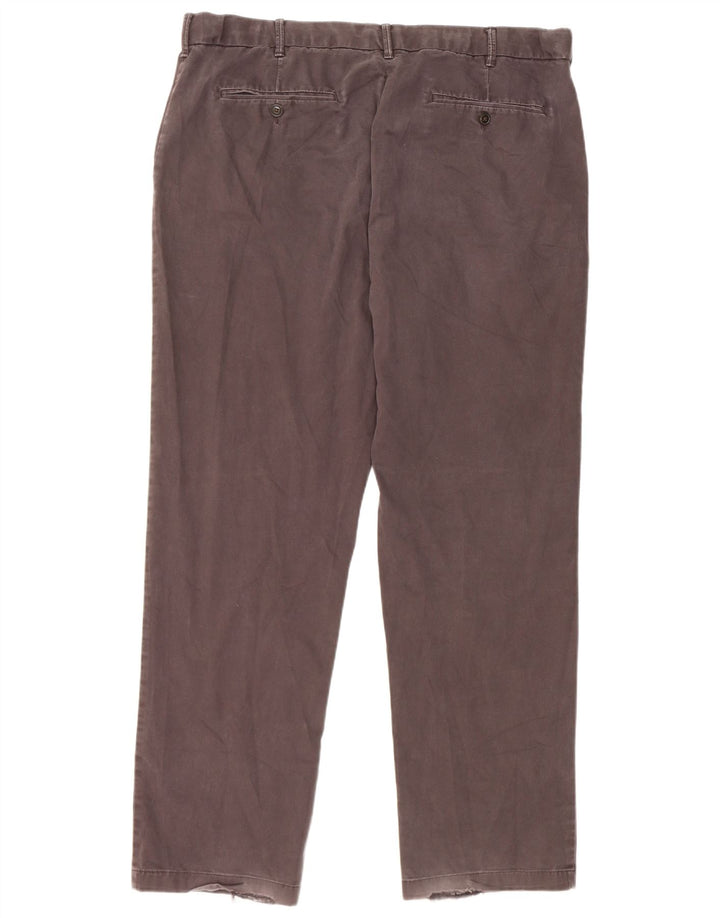 Pantaloni da abito dritti Marks & Spencer da uomo blu Harbour W40 L33 marroni
