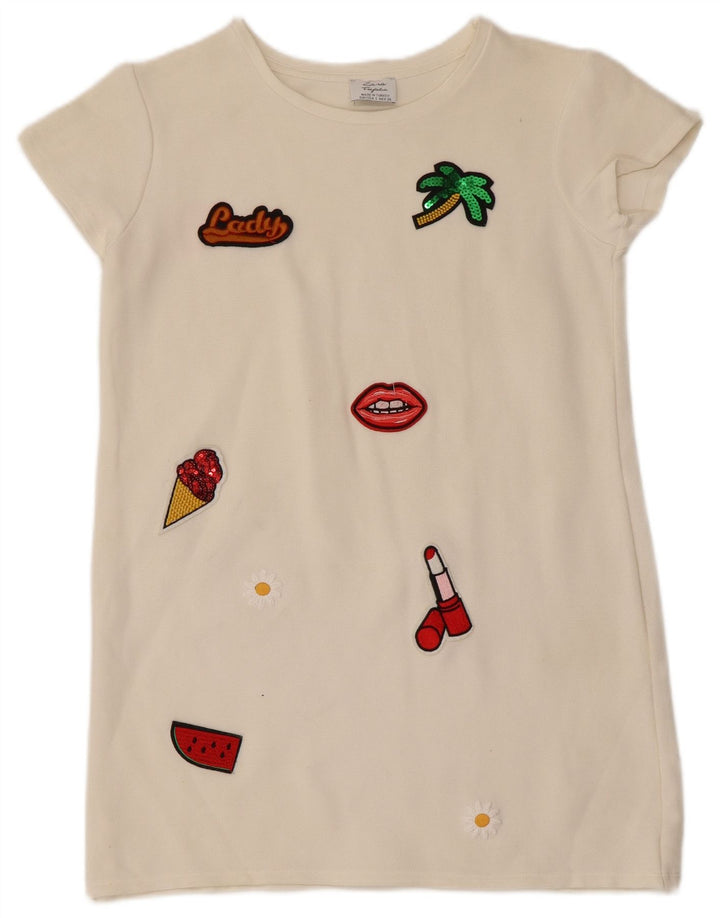 Top tunica Trafaluc da donna Zara UK 10 piccolo bianco sporco