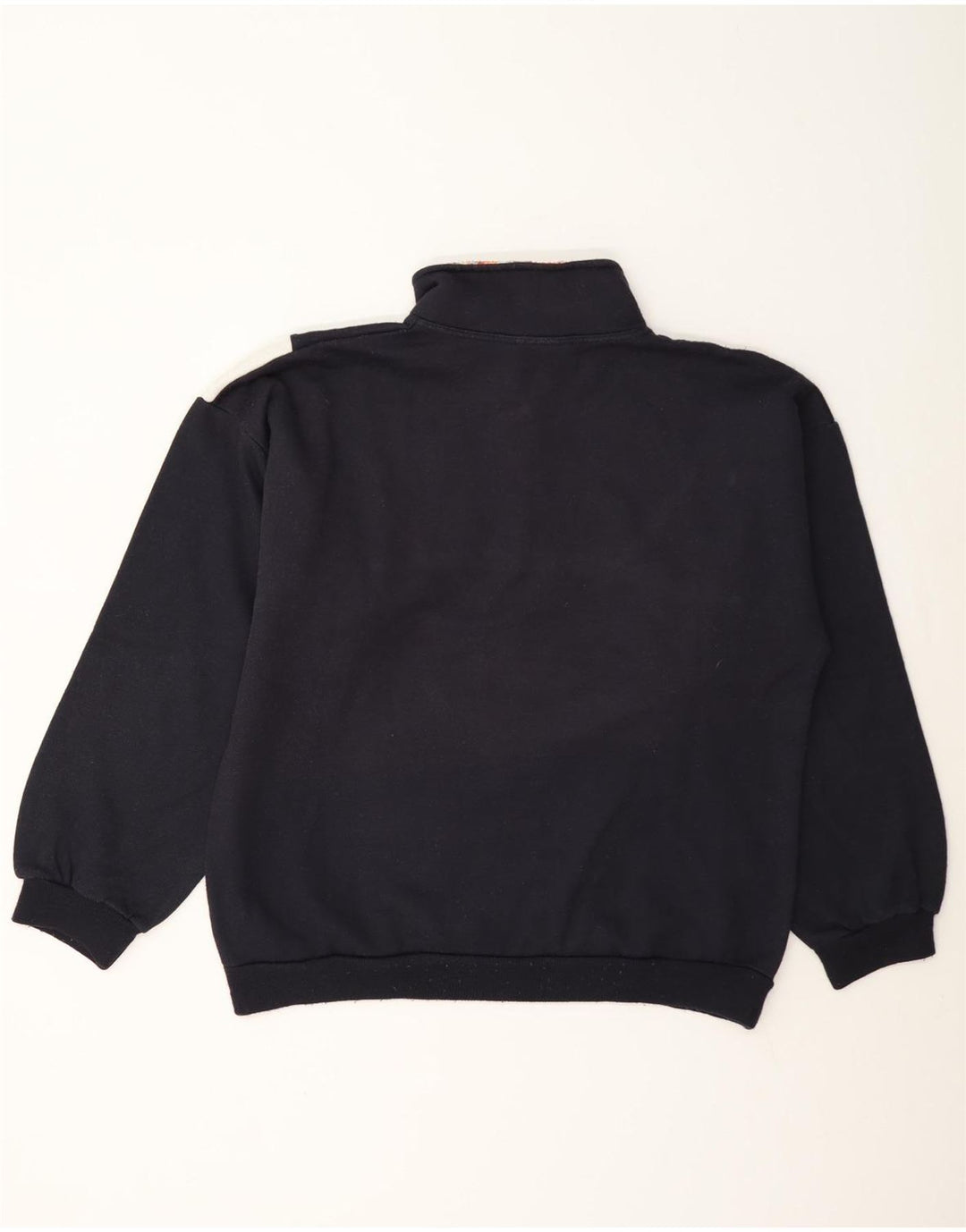 Felpa grafica da uomo vintage a blocchi di colore blu navy medio