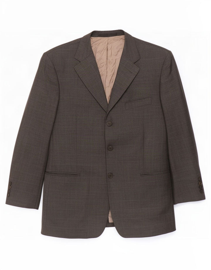 Giacca blazer a 3 bottoni Marks & Spencer da uomo UK 42 grande viscosa grigia