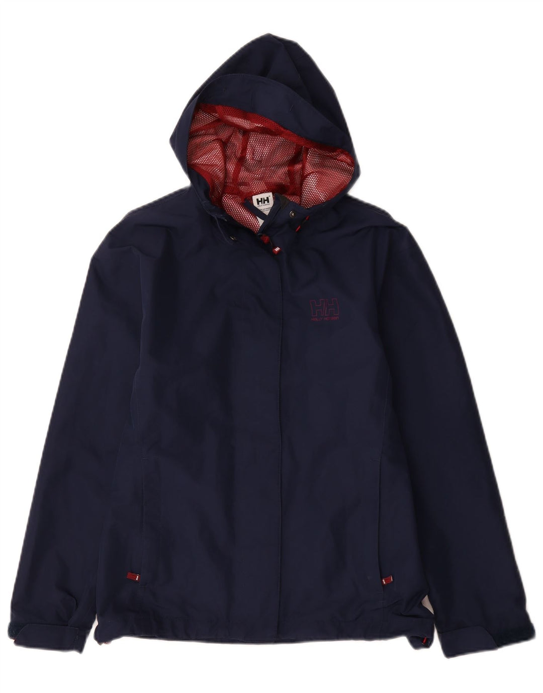 Giacca antipioggia con cappuccio da donna Helly Hansen UK 14 poliestere medio blu navy