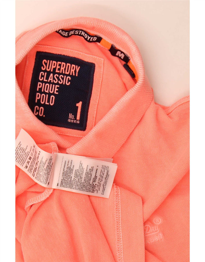 Polo da uomo Superdry in cotone rosa medio