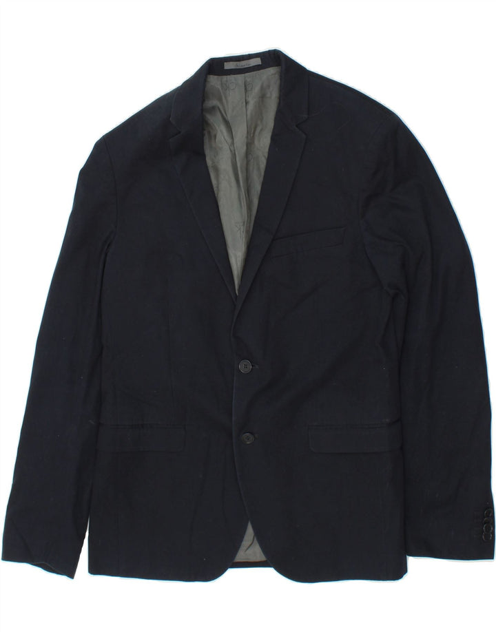CALVIN KLEIN Mens 2 Button Blazer Jacket UK 38 Medium Navy Blue Vintage Calvin Klein and Second-Hand Calvin Klein from Messina Hembry 