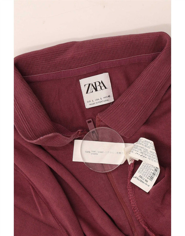 Polo Zara da uomo grande in Lyocell bordeaux