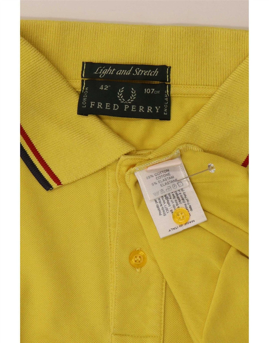 Polo da uomo Fred Perry in cotone a righe gialle medie