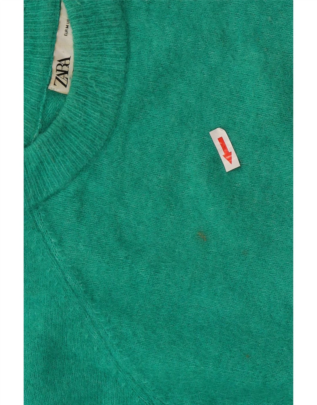 Maglione maglione girocollo da donna Zara UK 14 Nylon verde medio