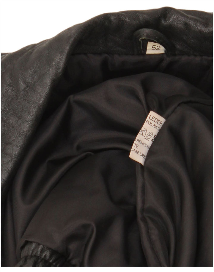 Gilet in pelle da uomo vintage EU 52 XL in pelle nera
