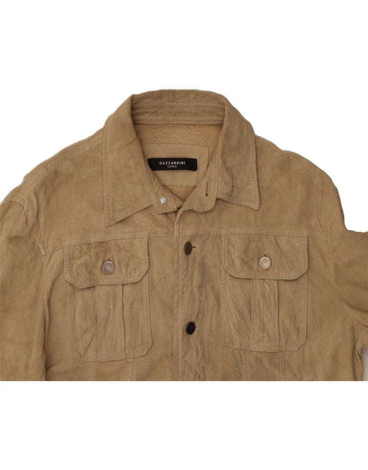 GAZZARRINI Womens Suede Bomber Jacket IT 50 XL Beige Leather Vintage Gazzarrini and Second-Hand Gazzarrini from Messina Hembry 