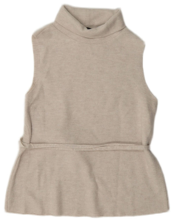 Zara Womens Vest Top UK 12 Medium Beige Polyester