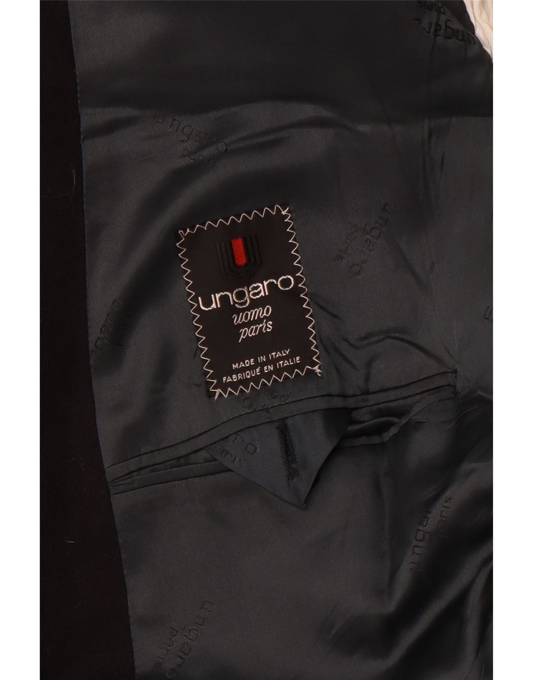 Giacca blazer doppiopetto da uomo UNGARO UK 40 Large Blu Navy