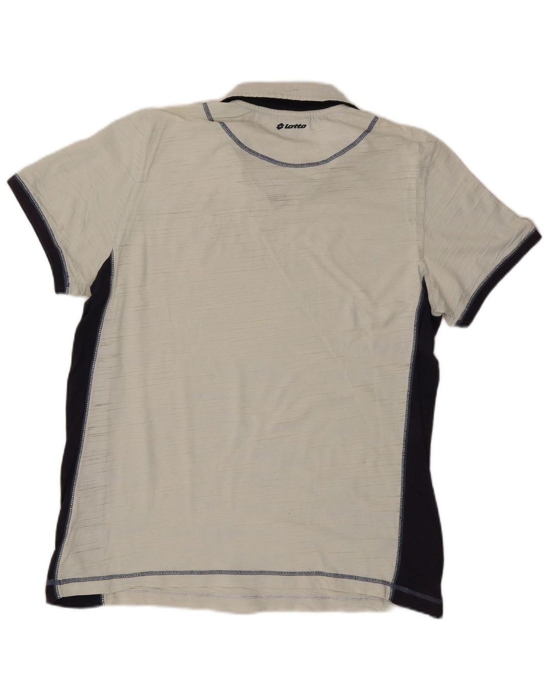 Polo grafica da uomo Lotto 2XL in cotone color block bianco