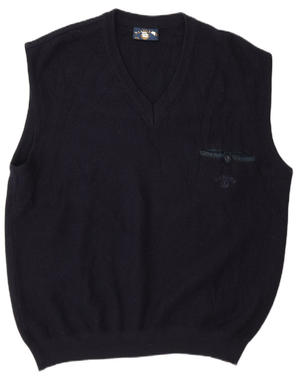 Canottiera da uomo Navigare 2XL in lana blu navy