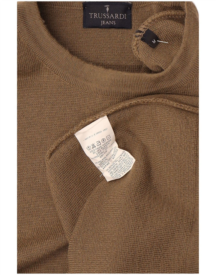 Maglione Uomo Girocollo Trussardi Jeans Lana Marrone Medio