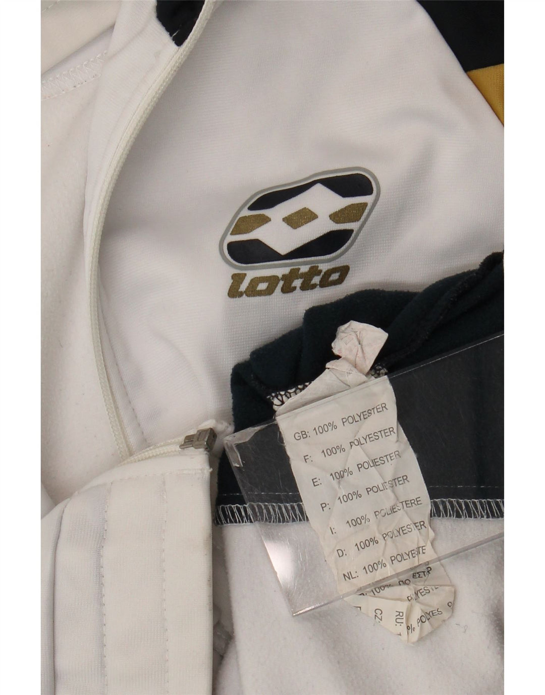 Giacca da tuta grafica da uomo Lotto Top in poliestere color block bianco medio