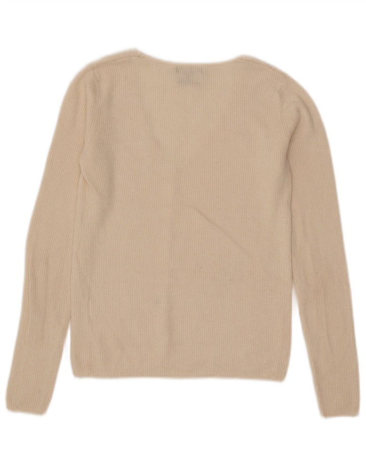 Maglione cardigan corto da donna Massimo Dutti UK 8 piccolo bianco sporco