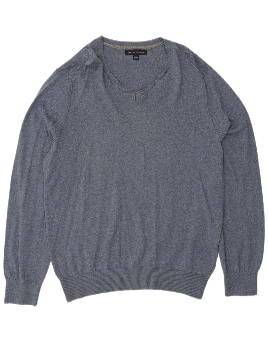 Maglione da uomo con scollo a V Banana Republic in cotone blu medio