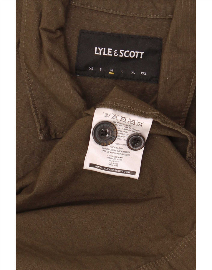 Camicia da uomo Lyle & Scott in cotone kaki medio