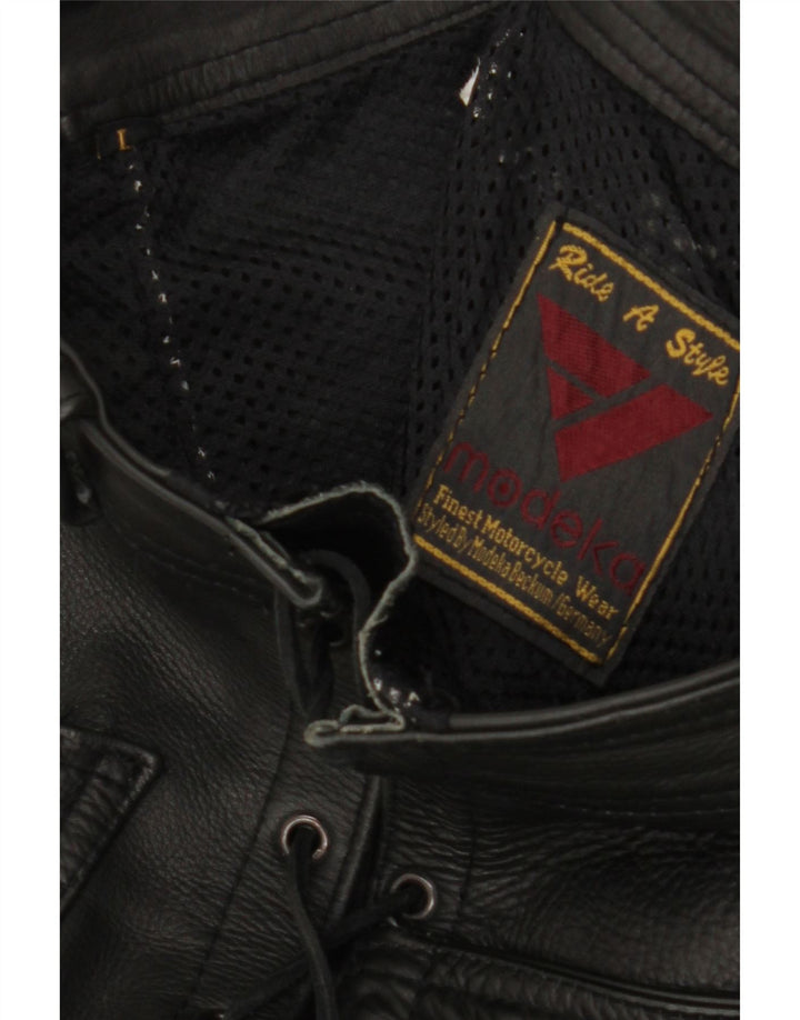 Pantaloni da moto da corsa in pelle da donna MODEKA grandi W30 L31 neri