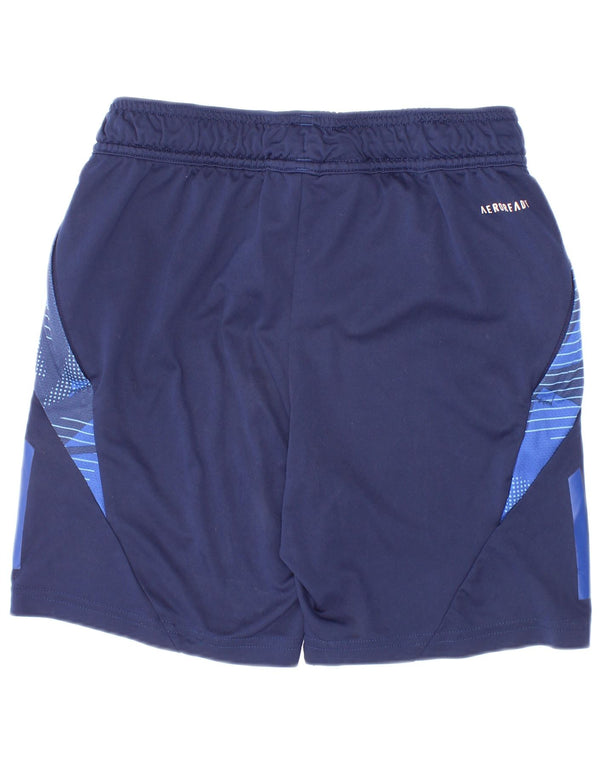 Pantaloncini sportivi Adidas Aeroready da ragazzo 9-10 anni Blu navy Colourblock