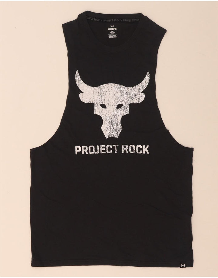 Canotta grafica da uomo Under Armour, cotone nero medio