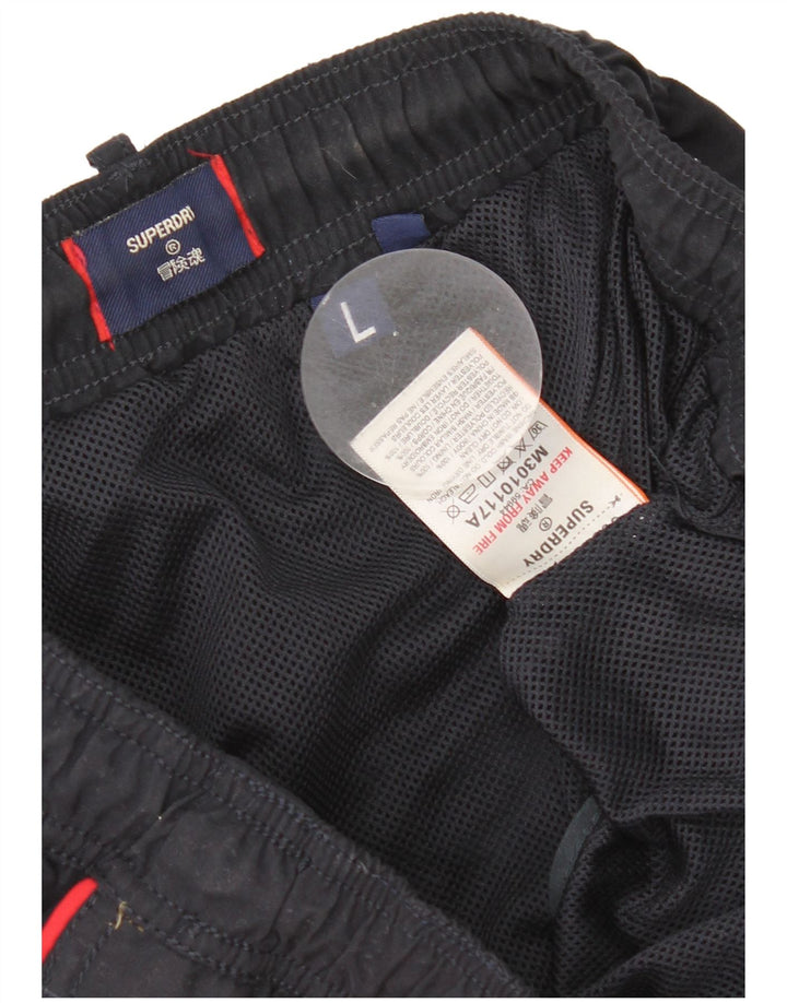 Pantaloncini sportivi da uomo Superdry grandi neri in poliestere
