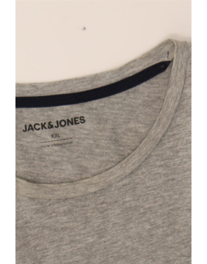 JACK & JONES Mens Graphic T-Shirt Top 2XL Grey Cotton Vintage Jack & Jones and Second-Hand Jack & Jones from Messina Hembry 