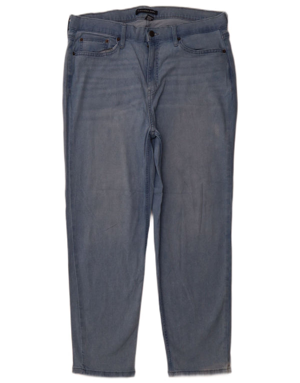 Jeans slim crop da donna Calvin Klein US 16 Large W33 L26 cotone blu