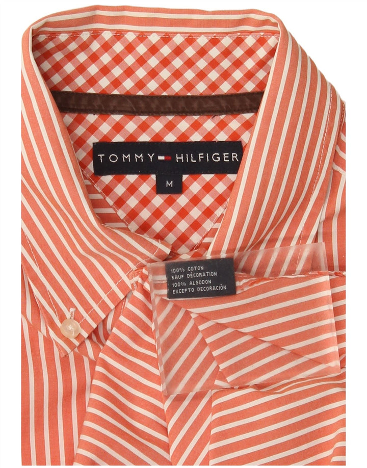 Camicia da uomo Tommy Hilfiger in cotone gessato arancione medio