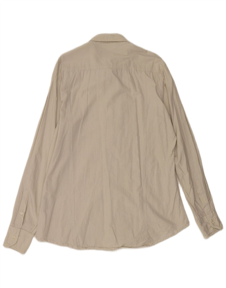 Camicia Uomo Kappa 2XL Cotone Gessato Beige