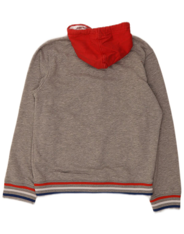 Gas Boys Graphic Zip Hoodie Sweater 13-14 Years Grey Colourblock Cotton