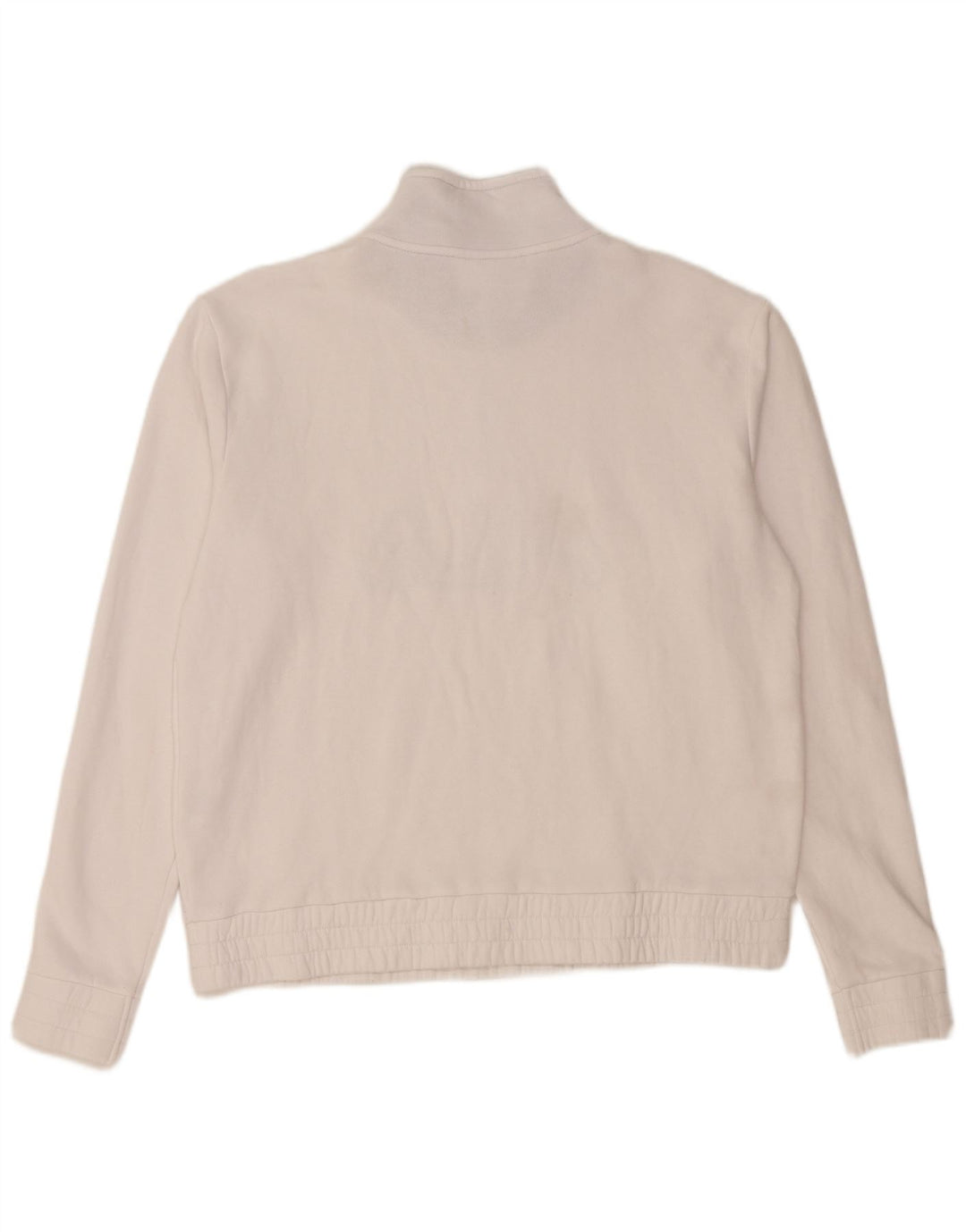 FILA Felpa da donna con collo con zip grafica Maglione UK 16 Grande cotone bianco