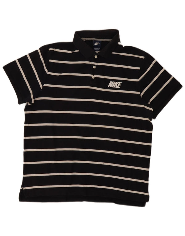 Polo NIKE da uomo 2XL in cotone a righe blu navy