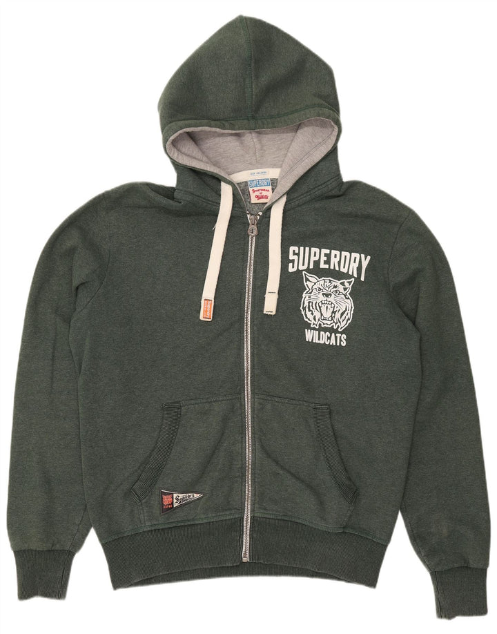 Maglione con cappuccio e zip grafica da uomo SUPERDRY 2XL poliestere kaki