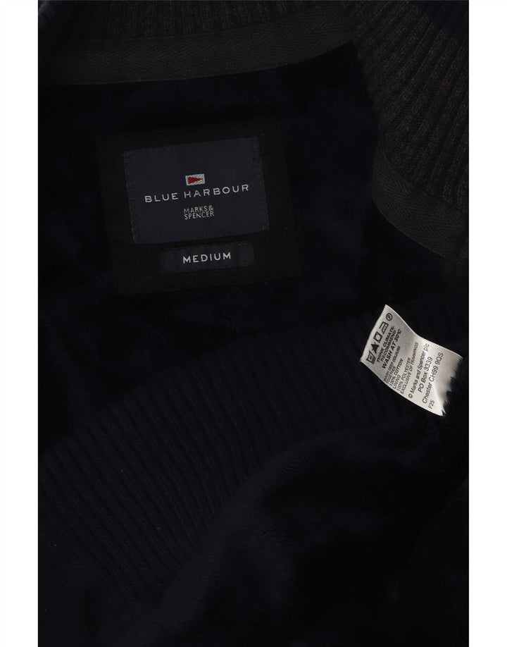 Marks & Spencer Maglione cardigan Harbour blu da uomo in cotone blu scuro medio