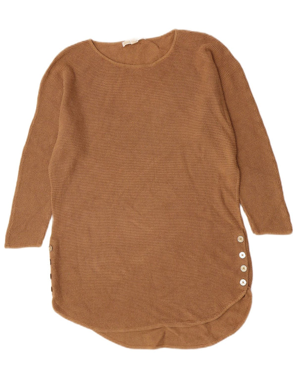 Michael Kors Womens Boat Neck Jumper Sweater UK 14 Medium Beige