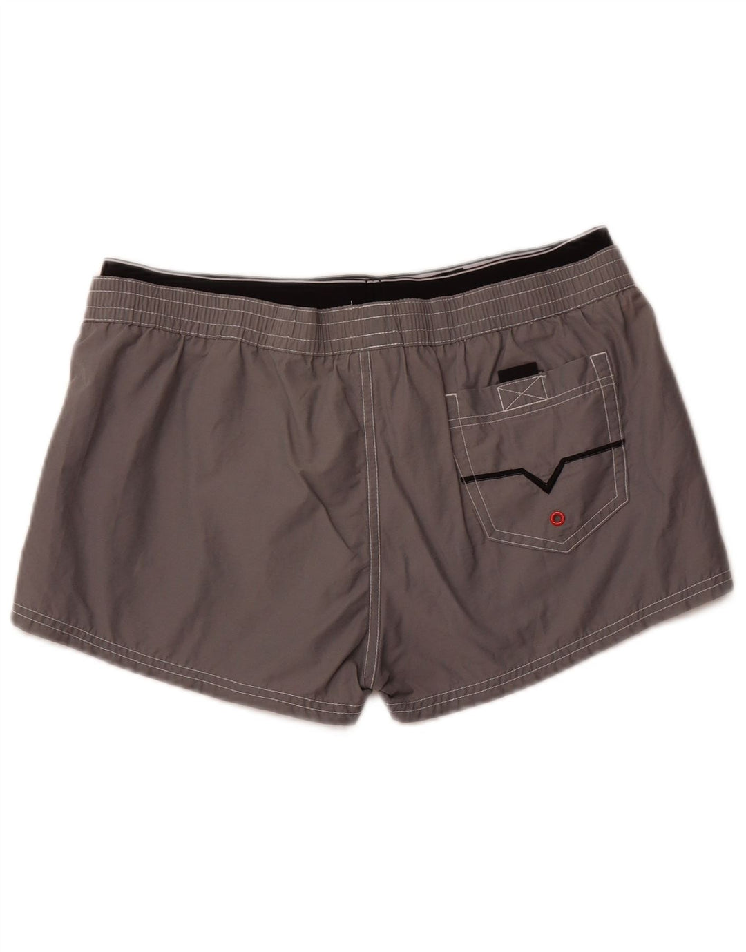 DIESEL Pantaloncini da bagno grafici da uomo grandi in cotone grigio