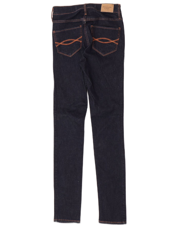 Jeans skinny da donna Abercrombie & Fitch US 00 2XS W24 L29 Cotone blu navy