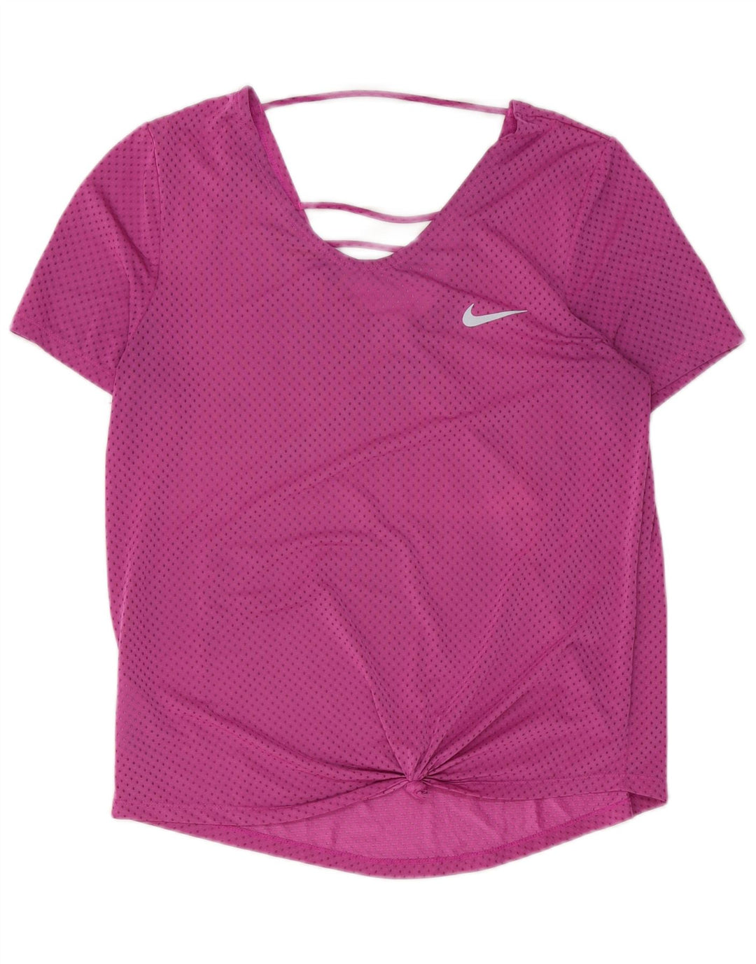 T-shirt NIKE Dri Fit da donna Top UK 14 poliestere maculato rosa medio