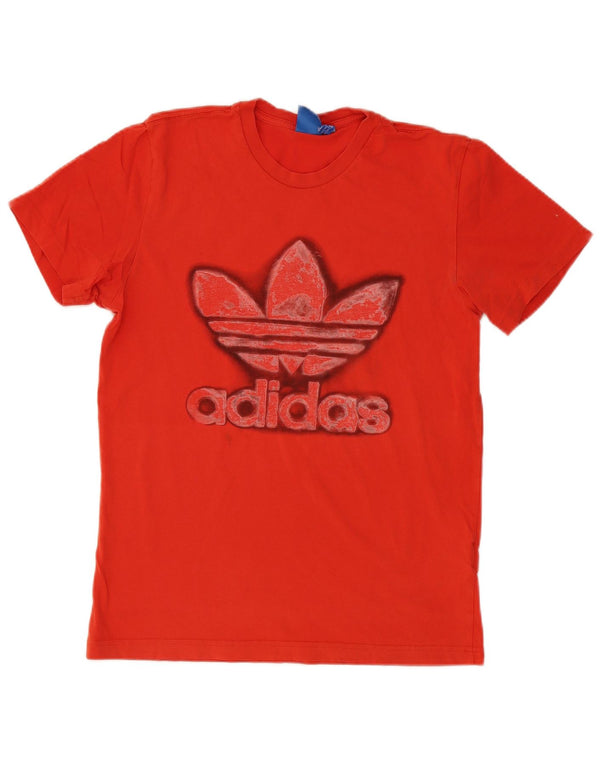 T-shirt grafica da uomo Adidas Top in cotone rosso medio