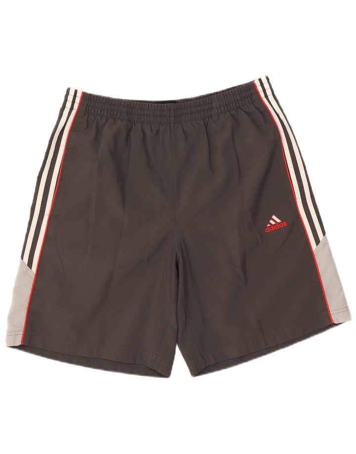 Pantaloncini sportivi Adidas Climalite da uomo, grandi, in poliestere color block grigio