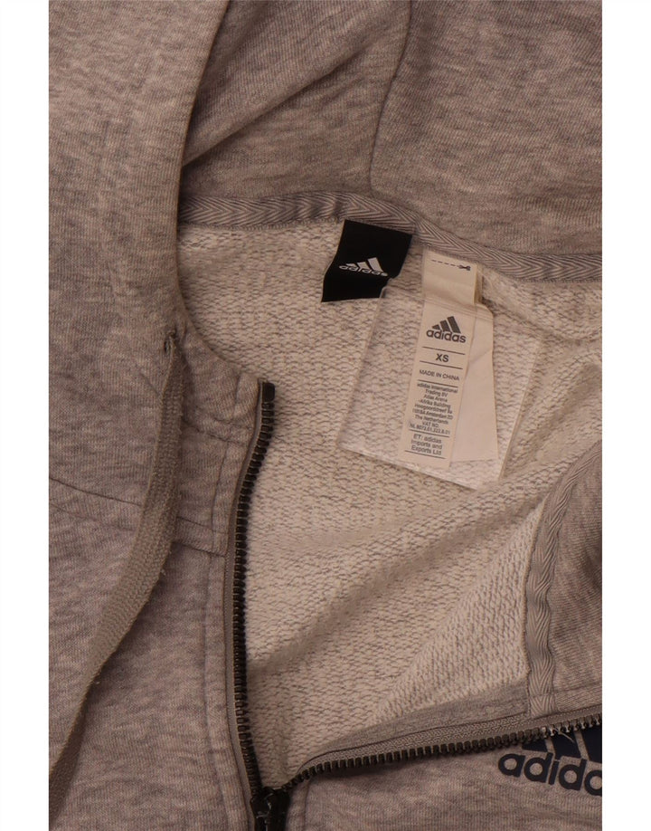 Maglione con cappuccio e zip oversize da donna Adidas UK 6 XS Cotone grigio